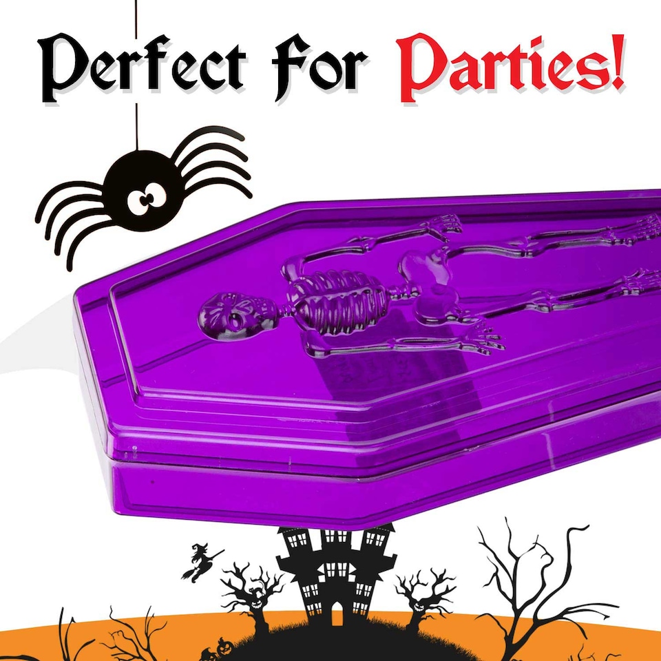 image 1 of PMS Halloween Skeleton Coffin Candy Box with Lid, 19.5cm x 5cm