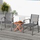 image 4 of COSTWAY Wooden Side Table Folding End Table Slatted Tabletop Brown