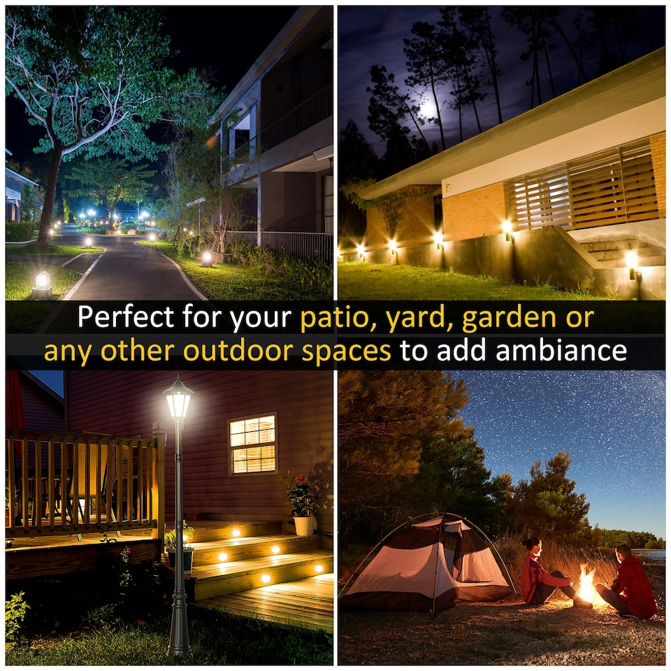 image 1 of Outsunny 2.4m Garden Lamp Post Light LED Solar Powered Patio Path Lighting Lamp