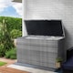 image 4 of Teamson Home Outdoor Garden Storage Box X-Large 700L Grey Wicker Rattan