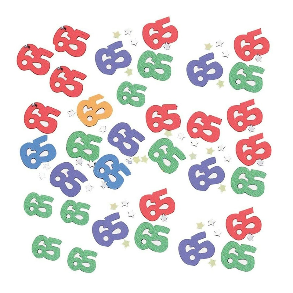 Amscan Foil 65th Birthday Confetti - Multicoloured - One Size
