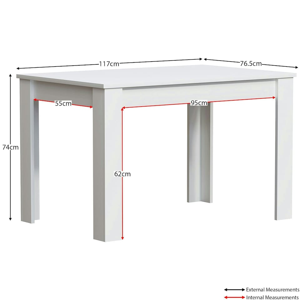 image 1 of Vida Designs Medina 4 Seater Dining Table, White