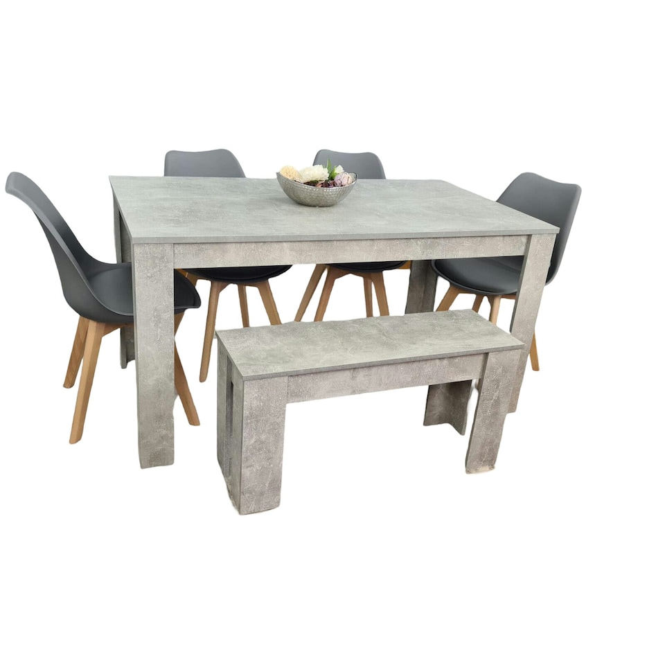 image 1 of Dining Table Set with 4 Chairs Dining Room and Kitchen table set of 4, and Bench Brown