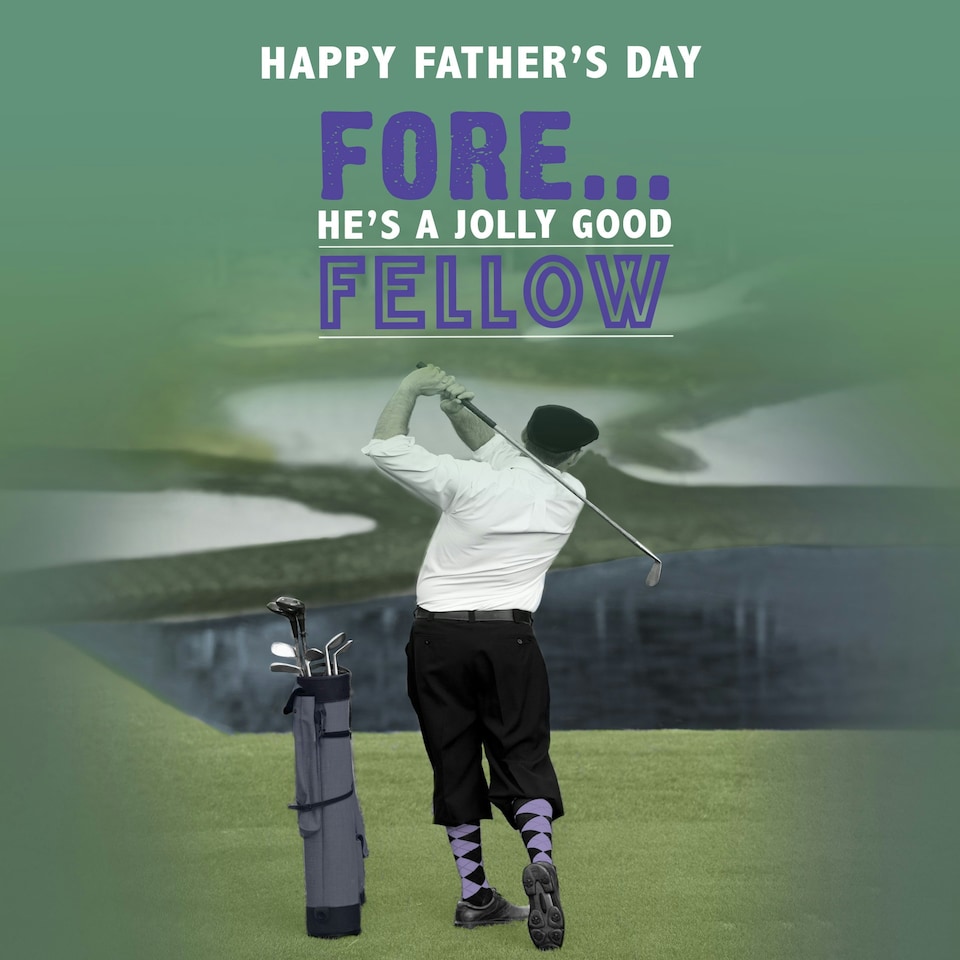 image 1 of Fore He's A Jolly Good Fellow Golfing Father's Day Card