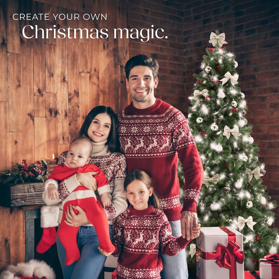 image 1 of Christmas Tree - artificial, including metal stand with plastic feet | Green | green | 6ft | 1