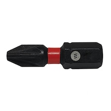 Forgefix Forgefast Impact Bits, Pozidriv Compatible - Black Phosphate - PZ1 x 25mm Card of 2