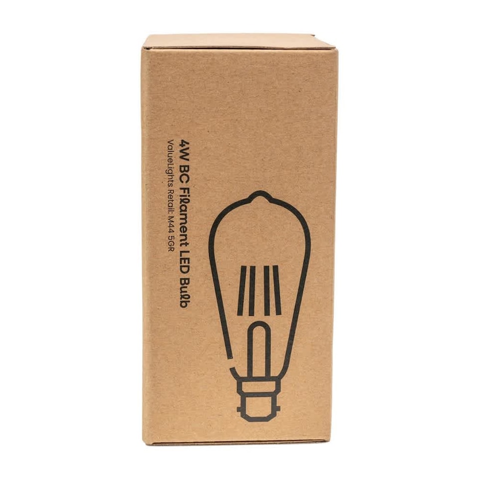 image 1 of ValueLights 5 Pack Filament B22 Amber Pear Light Bulbs | Clear