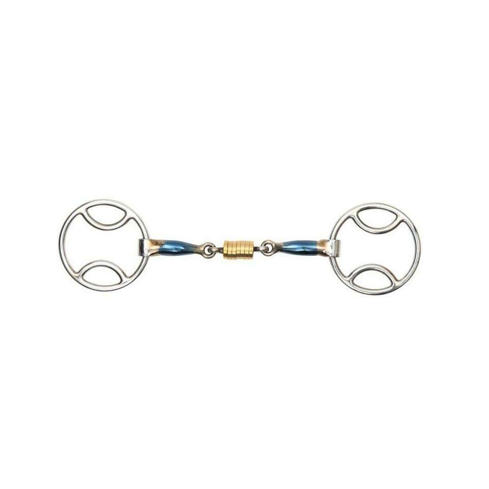 Shires Sweet Iron Roller Horse Bevel Bit - Blue - 5in