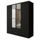 image 1 of Modern Space-Saving 4-Door Hinged Wardrobe with Central Mirrored Doors - 8 Shelves & 2 Drawers, 171cm Wide