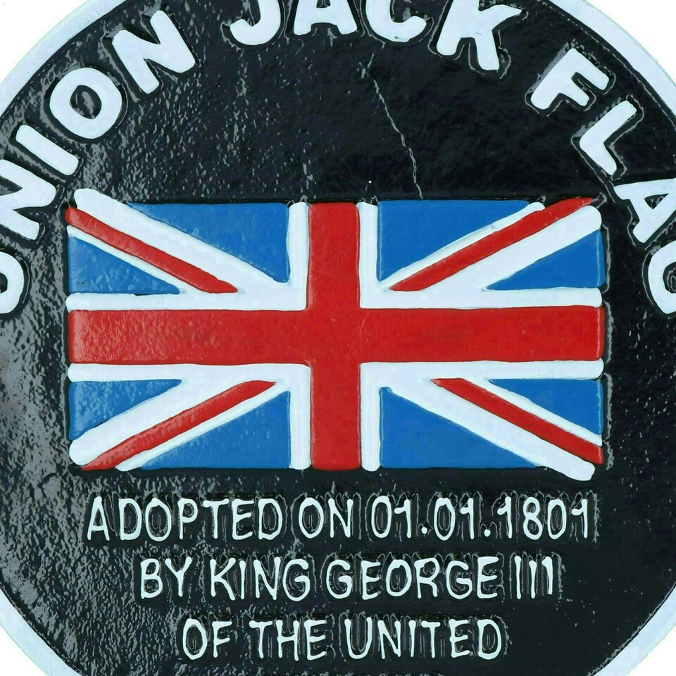 image 1 of Union Jack Flag Aluminium Sign Plaque Door Wall House Gate Garden GB Britain
