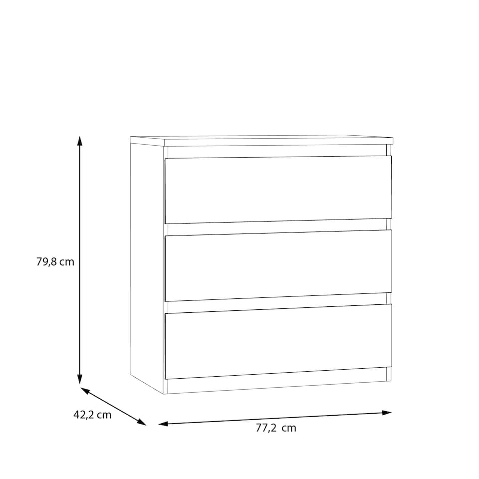 image 1 of Edmore 3 Drawer Chest in Sage Green