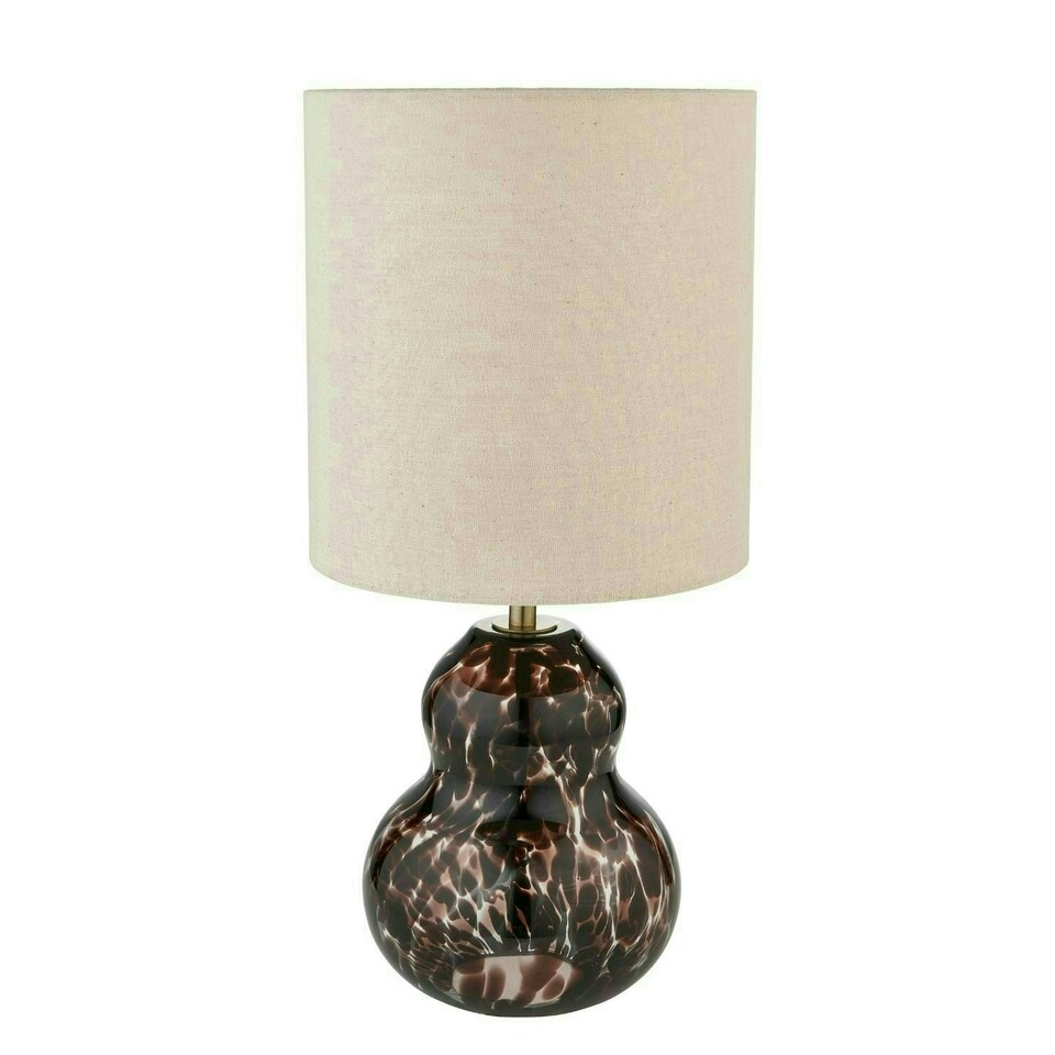 image 1 of Maura Brown Tortoise Glass Table Lamp Brown