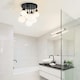 image 6 of COSYLYTE Broome Bathroom 7 Light Modern Opal Glass Ceiling Light - Matt Black Black