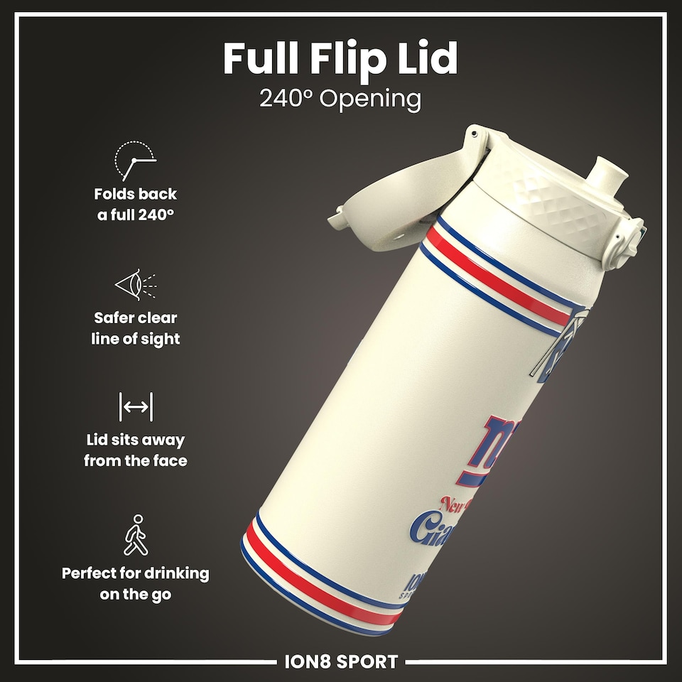 image 1 of NFL x Sports, Vacuum Insulated Steel Bottle, Series, 750ml (24oz) | Cream | NFL Throwback Giants | One Size