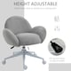 image 3 of HOMCOM Fluffy Leisure Chair Office Chair with Backrest Armrest Wheels Grey