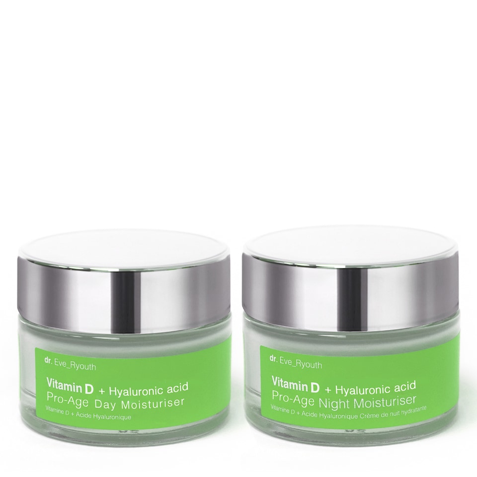 image 1 of Dr. Eve_Ryouth Vitamin D + Hyaluronic Acid Pro-Age Night Moisturiser 50ml + Vitamin D + Hyaluronic Acid Pro-Age Day Moisturiser 50ml