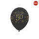 image 1 of Creative Party Black All Round Print Latex Balloons (Pack of 6) - Black/Gold - 18 Years