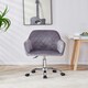 image 5 of Office Chair grey velvet swivel with arms and wheels leisure home desk computer Grey