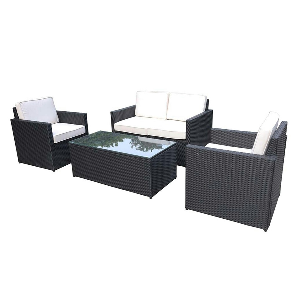 image 1 of Berlin Four Seater Corner Lounging Set in Black