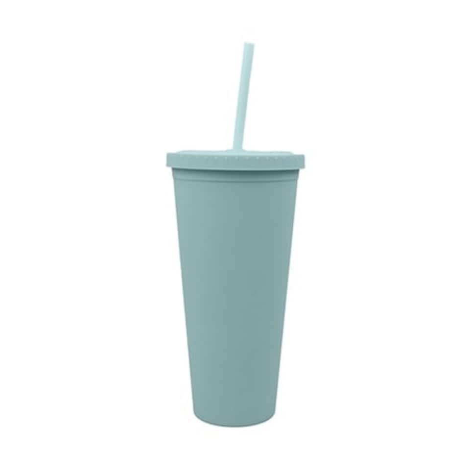 Pastel Green Reusable Cold Drinks Plastic Cup 600ml