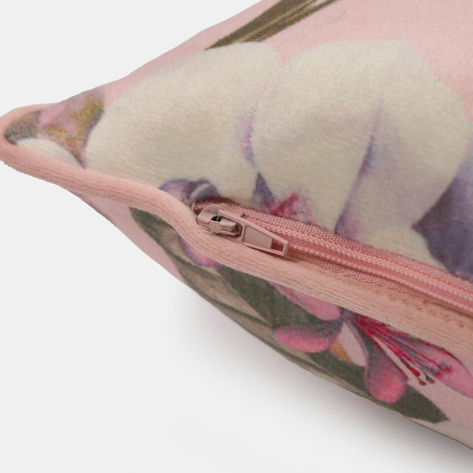 image 1 of OHS 2 x Floral Botanics Matte Velvet Filled Cushions, 45x45cm - Blush Pink Pink | Blush Pink | 45x45cm