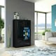 image 4 of Black Display Cabinet 93cm Gloss Doors Free LED Modern Storage Unit | Black