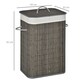 image 7 of HOMCOM Collapsible Clothes Hamper with Lid Handles Removable Lining, Grey