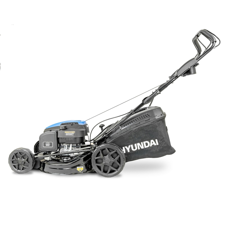 image 1 of Hyundai 20’’ / 51cm Black Edition Self-Propelled Petrol Lawnmower, Electric Start, 200cc , 4-in-1 Mulch, 60L Collect, Side and Rear Discharge | HYM20200SPE
