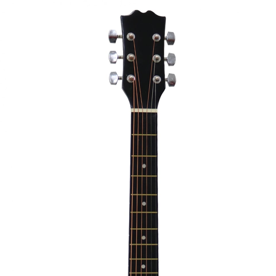 image 1 of Black 39 Inch Full Size 6 String Steel Strung Acoustic Guitar | Black