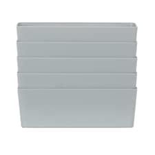 Wham Studio 5 x 2L Deep Rectangular Plastic Storage Baskets Ice White Grey