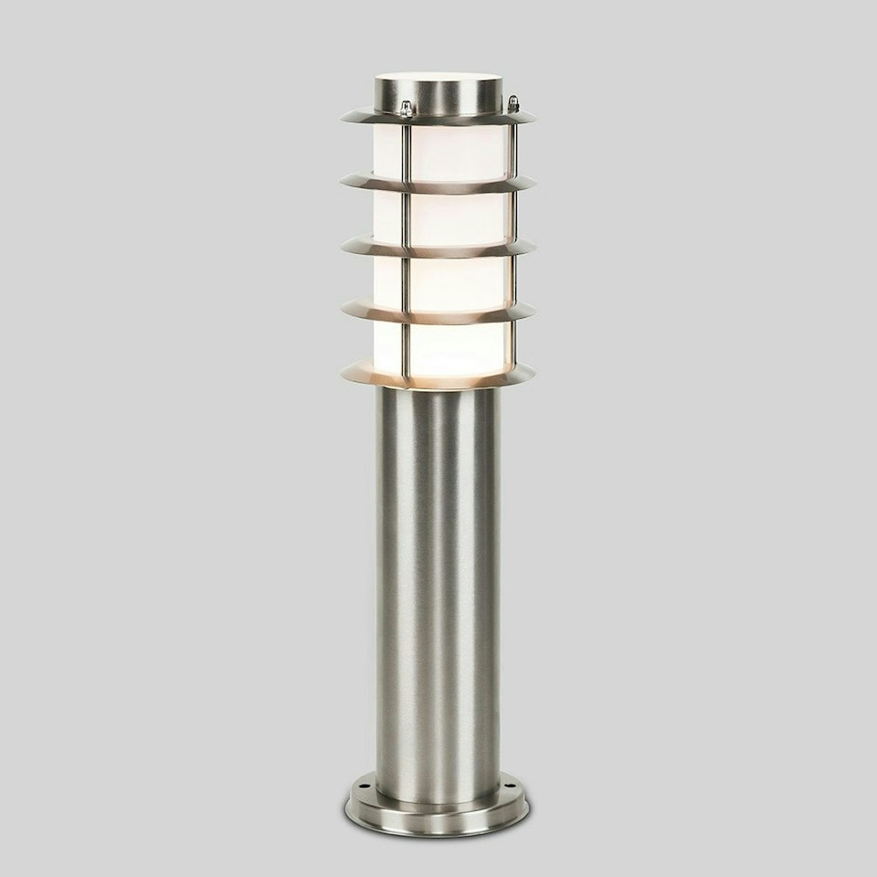 image 1 of ValueLights Modern Integrated LED Outdoor Stainless Steel Bollard Lantern Post Light