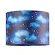 image 1 of Modern Navy Blue Childrens Lamp Shade with Bright Gold Stars and White Clouds | Blue | 10"