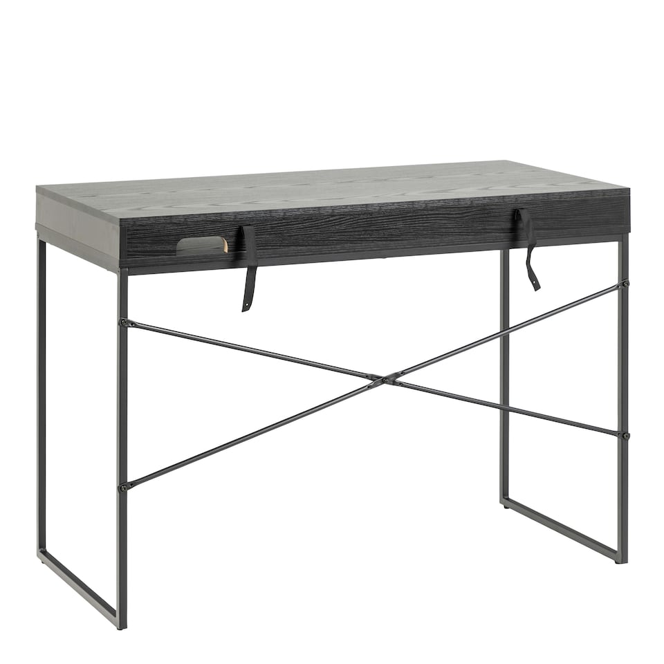 image 1 of Seaford 1 Drawer Office Desk in Ash Black