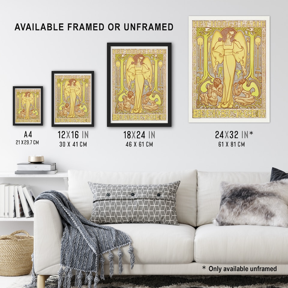 image 1 of Hoogeland Beekbergen Institution Vintage Framed Wall Art Print Toorop 12x16"