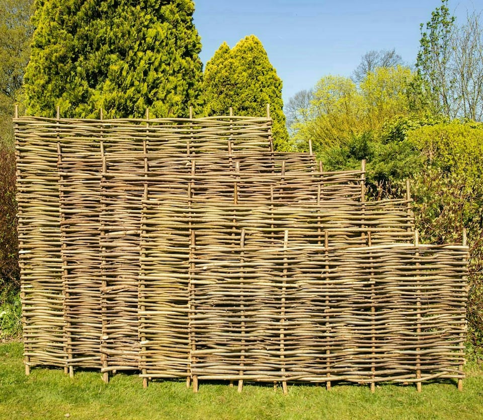 image 1 of Primrose Hazel Hurdle Fence Panel Premium Woven Wattle Weave 6ft x 6ft