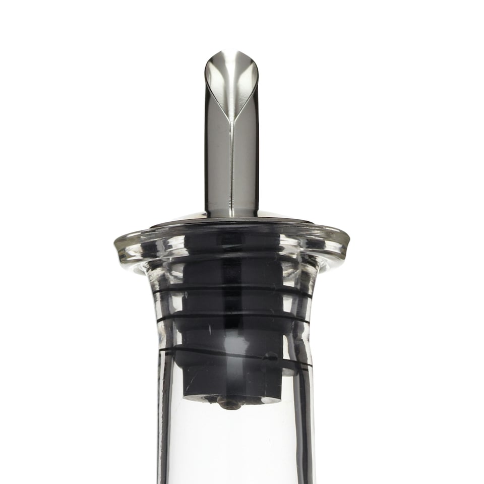 image 1 of KitchenCraft Oil Bottle Clear Glass Pyramid 200ml