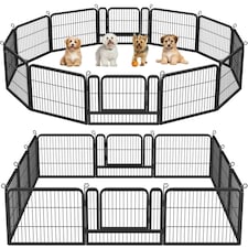 Yaheetech 12 Metal Dog Playpen Panels, 80 × 60 cm Black