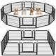 image 1 of Yaheetech 12 Metal Dog Playpen Panels, 80 × 60 cm Black