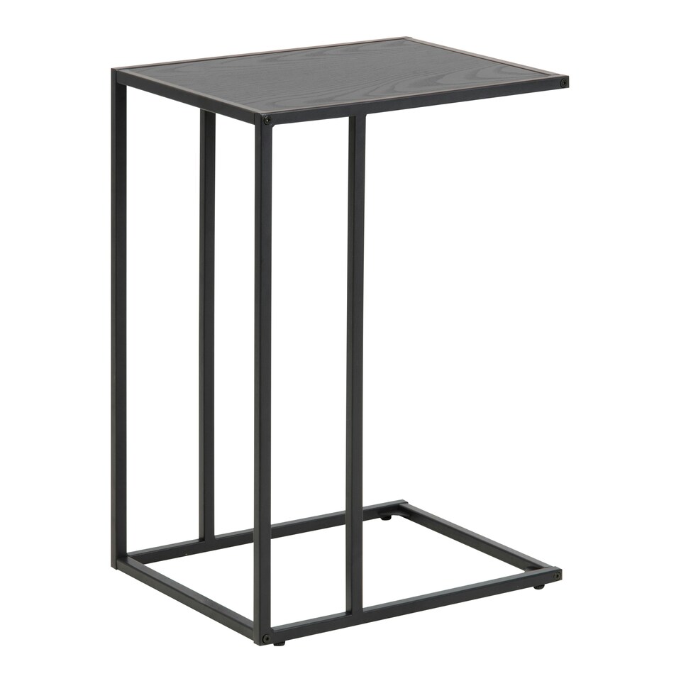 image 1 of Seaford Black Metal Side Table with Black Top