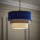 image 2 of ValueLights Aztec 3 Tier Blue Fabric Ceiling Light Shade and Bulb
