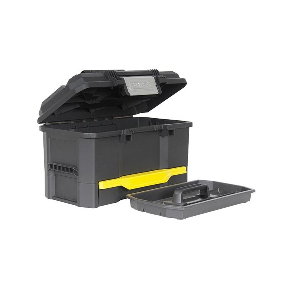 image 1 of Stanley Hand Tools One Touch Toolbox With Drawer 48cm (19in) - Multi Colour - One Size Multi