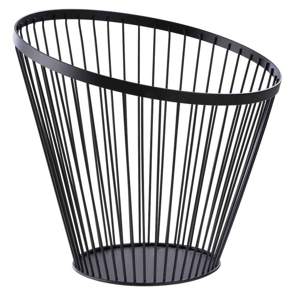 image 1 of Interiors by Premier Tall Oblique Basket With Matte Black Frame, Modern Wire Storage Basket With Angled Design, Durable Metal Black