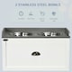 image 5 of PawHut Stainless Steel Raised Dog Bowl w/ 21L Storage Drawer, for Large Dogs