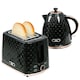 image 1 of HOMCOM Kettle and Toaster Set 1.7L Kettle & 2 Slice Toaster Set Black