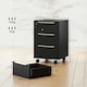 image 3 of HOMCOM Modern 3-Drawer Locking File Cabinet Mobile Filing Cabinet Grey White Black