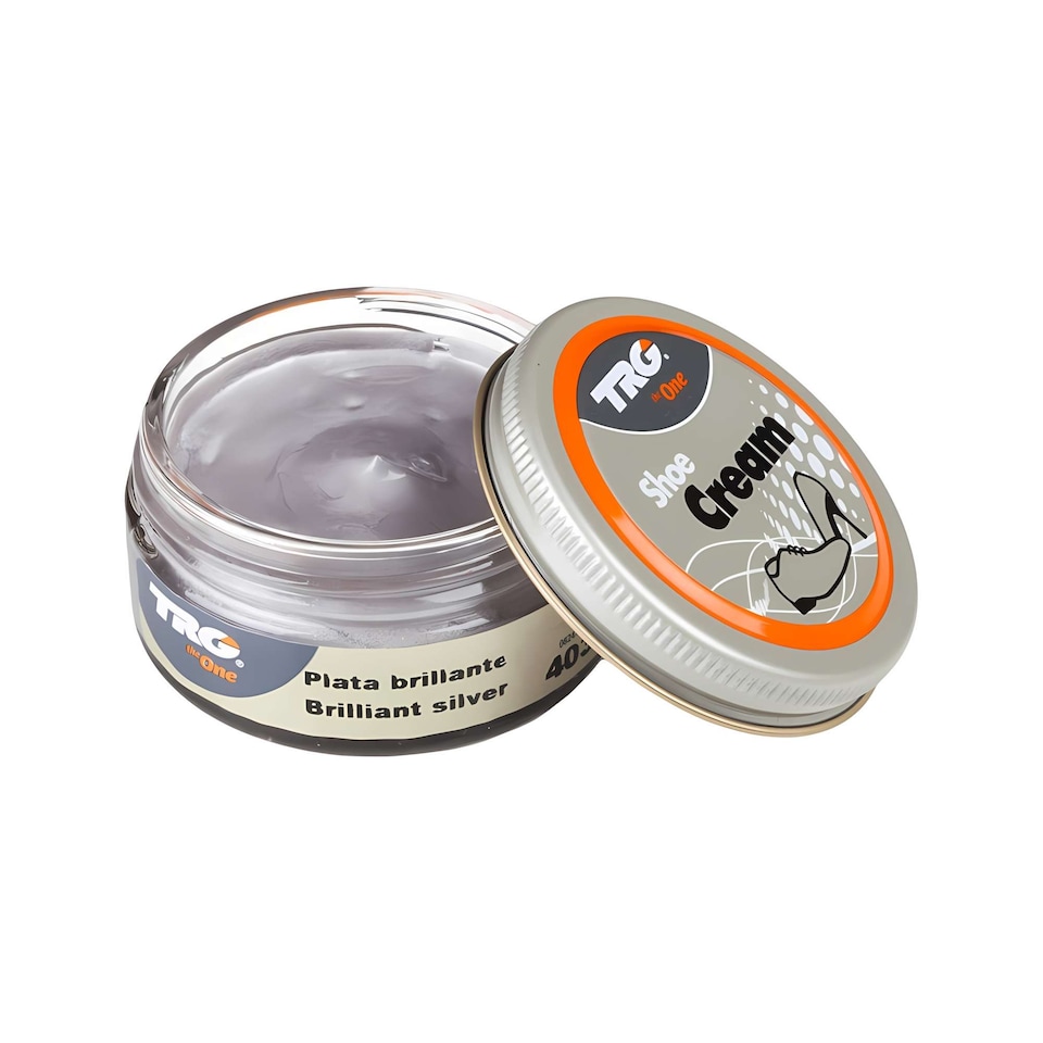image 1 of TRG Shoe Cream - Polish and Leather Care for Shoes, Boots and Footwear 50ml | Silver | Silver