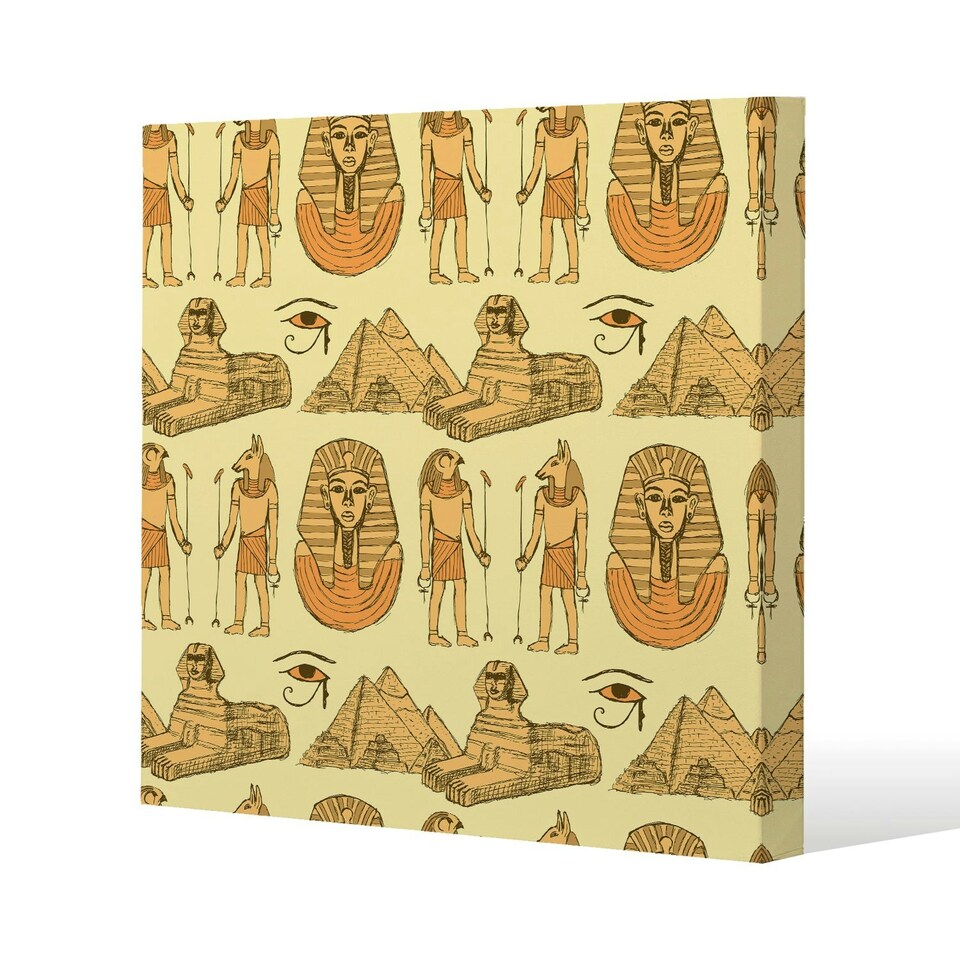 image 1 of Egyptians & Sphinx (Canvas Print) 90 x 90 x 4cm
