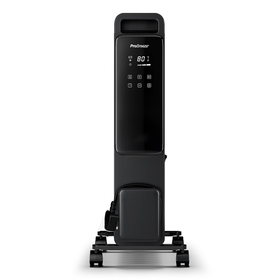 image 1 of Pro Breeze OmniWarm 2500W Oil Filled 11 Fins Eco Radiator Heater With Digital Display - Black