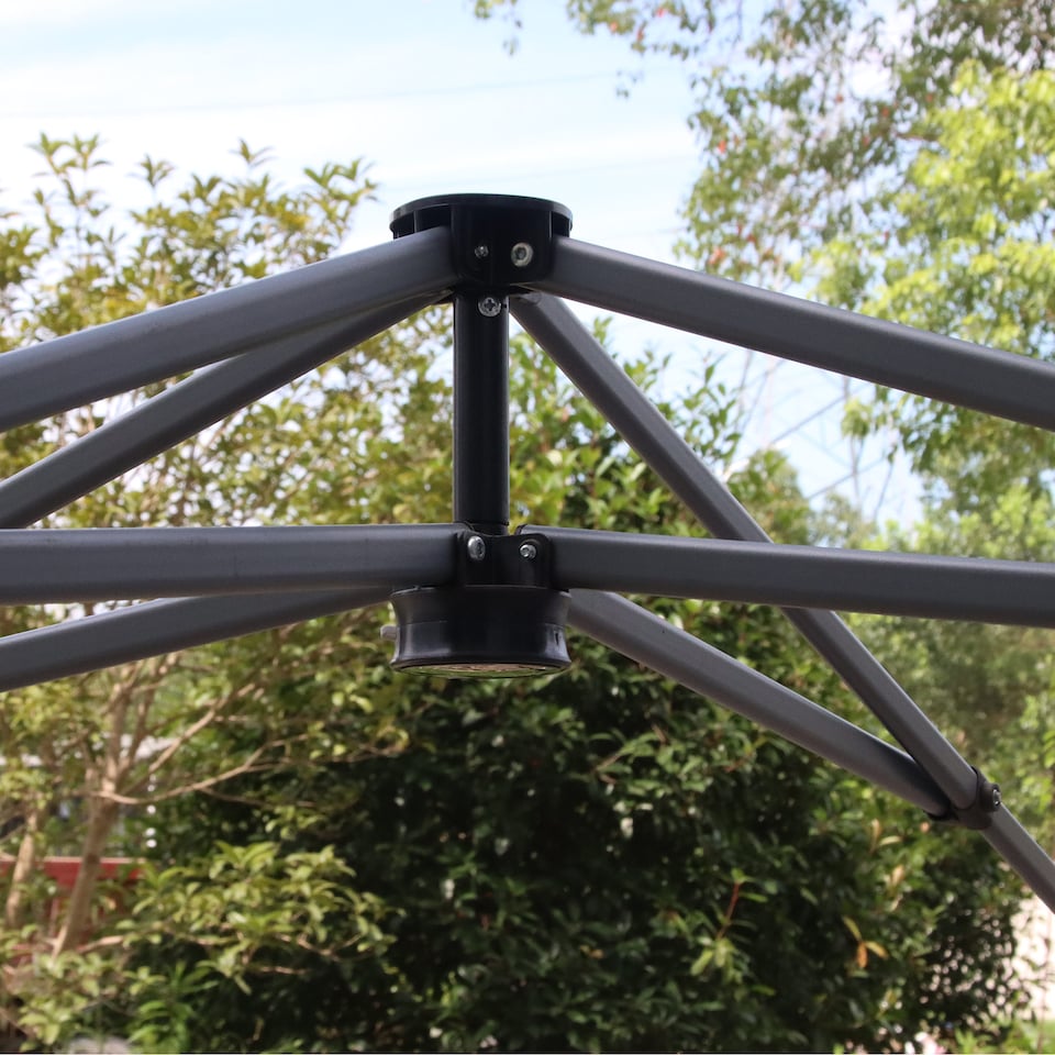 image 1 of Outsunny 3 x 3M Pop Up Gazebo, UPF 50 Foldable Canopy Tent with Wheeled Carrybag, 4 Leg Weight Bags, Height Adjustable Marquee Shelter 1 person easy setup for Outdoor Garden Patio Party, White