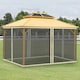 image 7 of Outsunny 352 x 207cm Universal Replacement Gazebo Mesh Netting Screen Walls